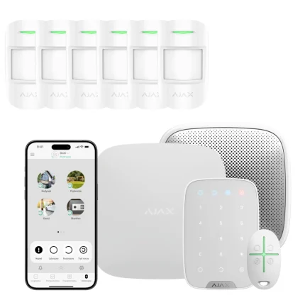 Bezprzewodowy zestaw alarmowy AJAX Baseline White 6xMotionProtect