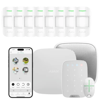 Bezprzewodowy zestaw alarmowy AJAX Baseline White 8xMotionProtect